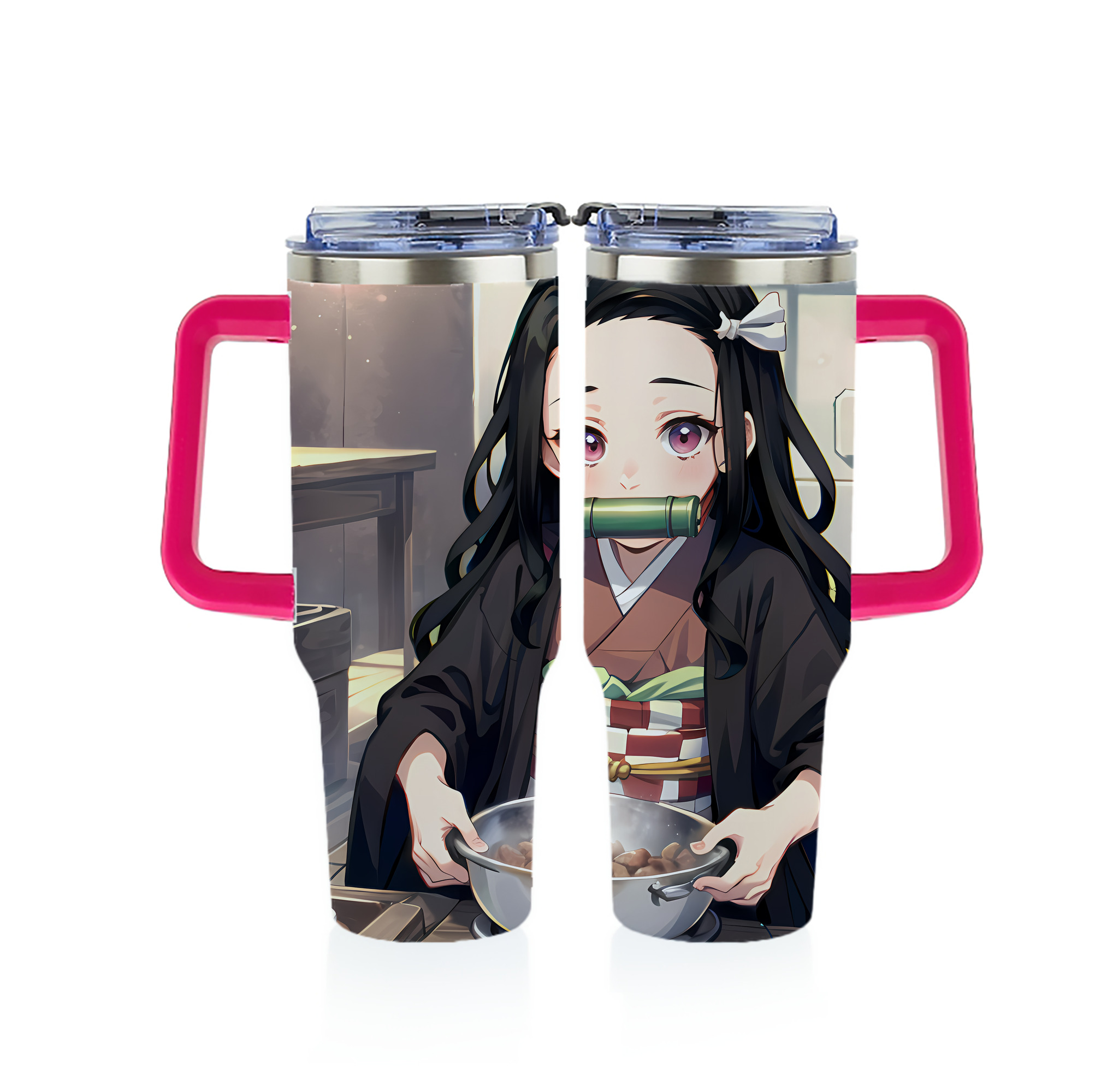 （画像用） 鬼滅の刃（きめつのやいば）竈門 禰󠄀豆子／かまど ねずこ Kamado Nezuko 1200ｍLフルプリント車用タンブラー